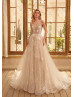 Beaded Spaghetti Straps Lace Tulle Sexy Wedding Dress